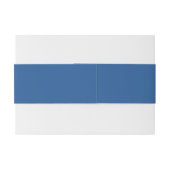 Franse Blauwe Schelp Uitnodiging Buikband Uitnodigingen Wikkel (Achterkant Voorbeeld)