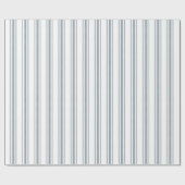 Franse Blauwe Ticking Streep Cadeaupapier (Vlak)