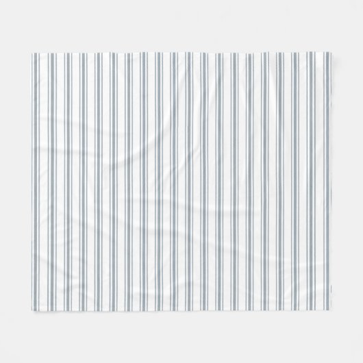 Franse Blauwe Ticking Streep Fleece Deken (Voorkant (Horizontaal))