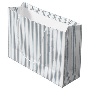 Franse Blauwe Ticking Streep Groot Cadeauzakje