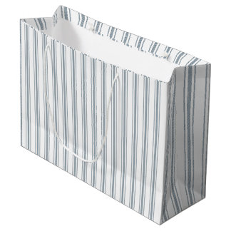 Franse Blauwe Ticking Streep Groot Cadeauzakje