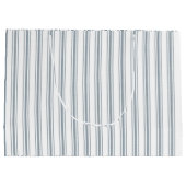 Franse Blauwe Ticking Streep Groot Cadeauzakje (Achterkant)