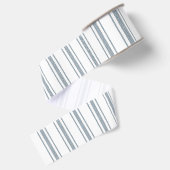 Franse Blauwe Ticking Streep Grosgrain Lint (Achterkant)