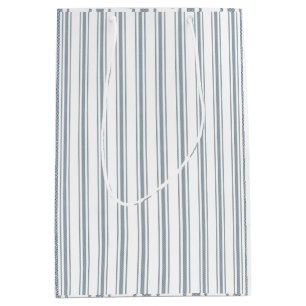 Franse Blauwe Ticking Streep Medium Cadeauzakje