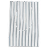 Franse Blauwe Ticking Streep Medium Cadeauzakje (Achterkant)