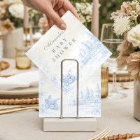 Franse Blauwe Toile Baby Shower