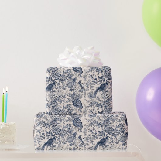 -Franse Blauwe Toile Fleurie Cadeaupapier (Feestgeschenken)