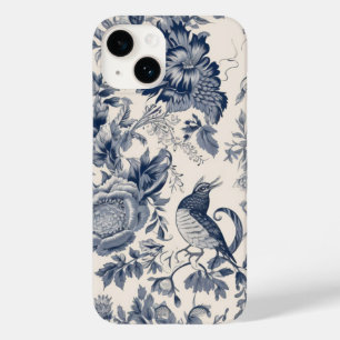 -Franse Blauwe Toile Fleurie Case-Mate iPhone 14 Hoesje