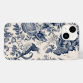 -Franse Blauwe Toile Fleurie Case-Mate iPhone Case (Achterkant (horizontaal))