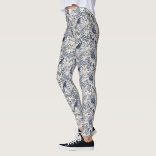 -Franse Blauwe Toile Fleurie Leggings