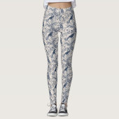 -Franse Blauwe Toile Fleurie Leggings (Voorkant)