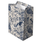 -Franse Blauwe Toile Fleurie Medium Cadeauzakje (Achterkant Gekanteld)