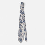 -Franse Blauwe Toile Fleurie Stropdas (Voorkant)