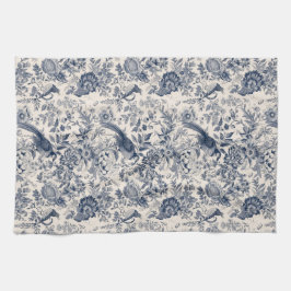 -Franse Blauwe Toile Fleurie Theedoek