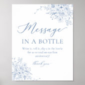 Franse Blauwe Trouw Boodschap In Eén Fles Poster (Voorkant)