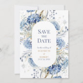 Franse Blauwe Tuin Wildflowers Bewaar de data Kaart (Voorkant)