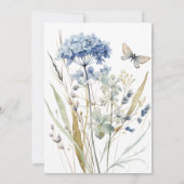 Franse Blauwe Tuin Wildflowers Bewaar de data Kaart (Achterkant)