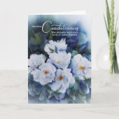FRANSE blauwe Waterverf Floral sympathieke kaart (Voorkant)