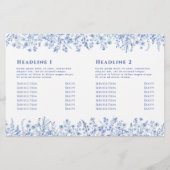 Franse blauwe wilde bloemen bifold brochure (Achterkant)