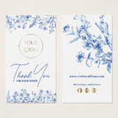 Franse blauwe wilde bloemen bijsluiter visitekaartje (Voorkant /achterkant)