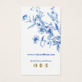 Franse blauwe wilde bloemen bijsluiter visitekaartje (Achterkant)