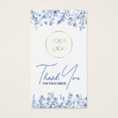 Franse blauwe wilde bloemen bijsluiter visitekaartje (Voorkant)