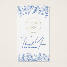 Franse blauwe wilde bloemen bijsluiter visitekaartje