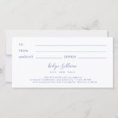 Franse blauwe wilde bloemen cadeaubon (Achterkant)