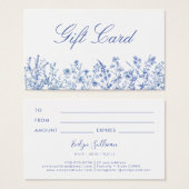 Franse blauwe wilde bloemen cadeaubon visitekaartje (Voorkant /achterkant)
