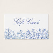 Franse blauwe wilde bloemen cadeaubon visitekaartje (Voorkant)