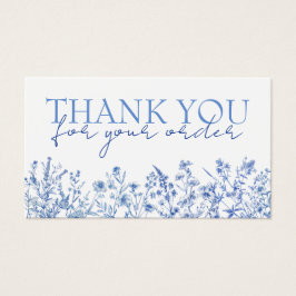 Franse blauwe wilde bloemen dank u kortingskaart visitekaartje