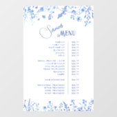Franse Blauwe Wilde Bloemen Diensten Menu Raamsticker (Vel)