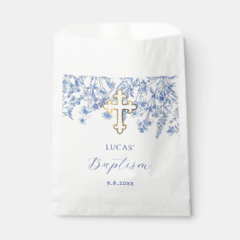 Franse blauwe wilde bloemen doop bedankzakje