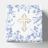 Franse blauwe wilde bloemen doopbloesem bedankdoosjes (Bovenkant)