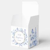 Franse blauwe wilde bloemen doopbloesem bedankdoosjes (Geopend)