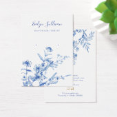 Franse blauwe wilde bloemen dragen display kaart (Bureau)