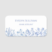 Franse blauwe wilde bloemen naamplaatje (Voorkant)