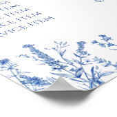 Franse blauwe wilde bloemen prijslijst poster (Hoek)