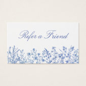 Franse blauwe wilde bloemen verwijzingskaart visitekaartje (Voorkant)