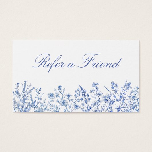 Franse blauwe wilde bloemen verwijzingskaart visitekaartje (Voorkant)
