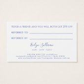 Franse blauwe wilde bloemen verwijzingskaart visitekaartje (Achterkant)