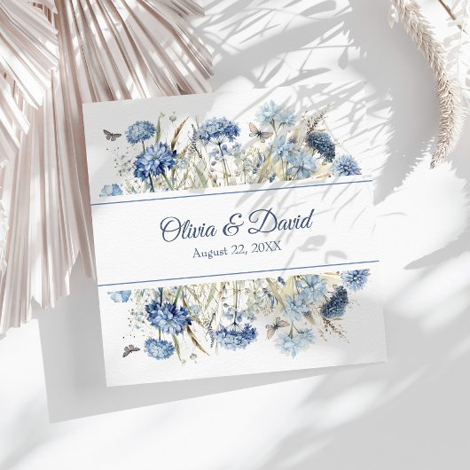 Franse Blauwe Wildflower Meadow bruiloft servetten