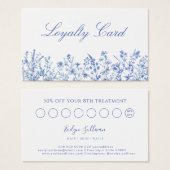 Franse blauwe wildflowers loyalty card visitekaartje (Voorkant /achterkant)