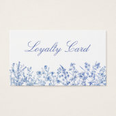 Franse blauwe wildflowers loyalty card visitekaartje (Voorkant)