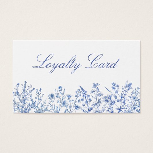 Franse blauwe wildflowers loyalty card visitekaartje (Voorkant)
