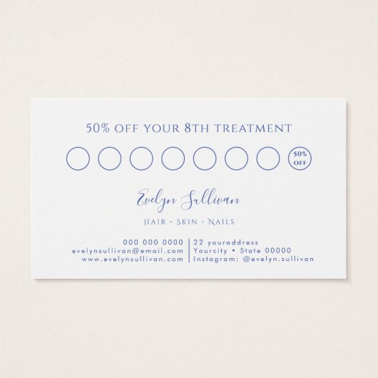 Franse blauwe wildflowers loyalty card visitekaartje (Achterkant)