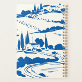 Franse Blauwe Wispelturige Monogram Wapenschild Tr Planner (Achterkant)