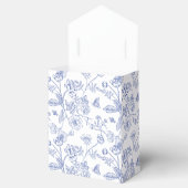 Franse Blauwe & Witte Victoriaanse Bruidsdouche Bedankdoosjes (Geopend)