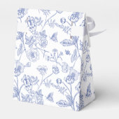 Franse Blauwe & Witte Victoriaanse Bruidsdouche Bedankdoosjes (Achterkant)