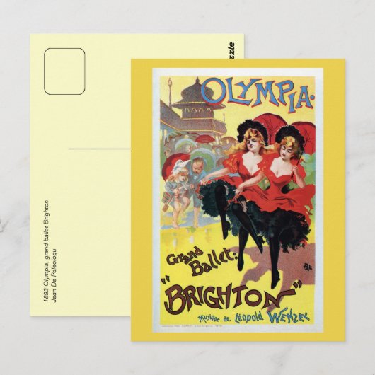  Franse blikblik (cancan) dans Briefkaart (Voorkant / Achterkant)